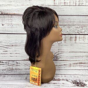 Dior #1 Jet Black Womens Punk Mullet Wig Classic Cap Adjustable Synthetic